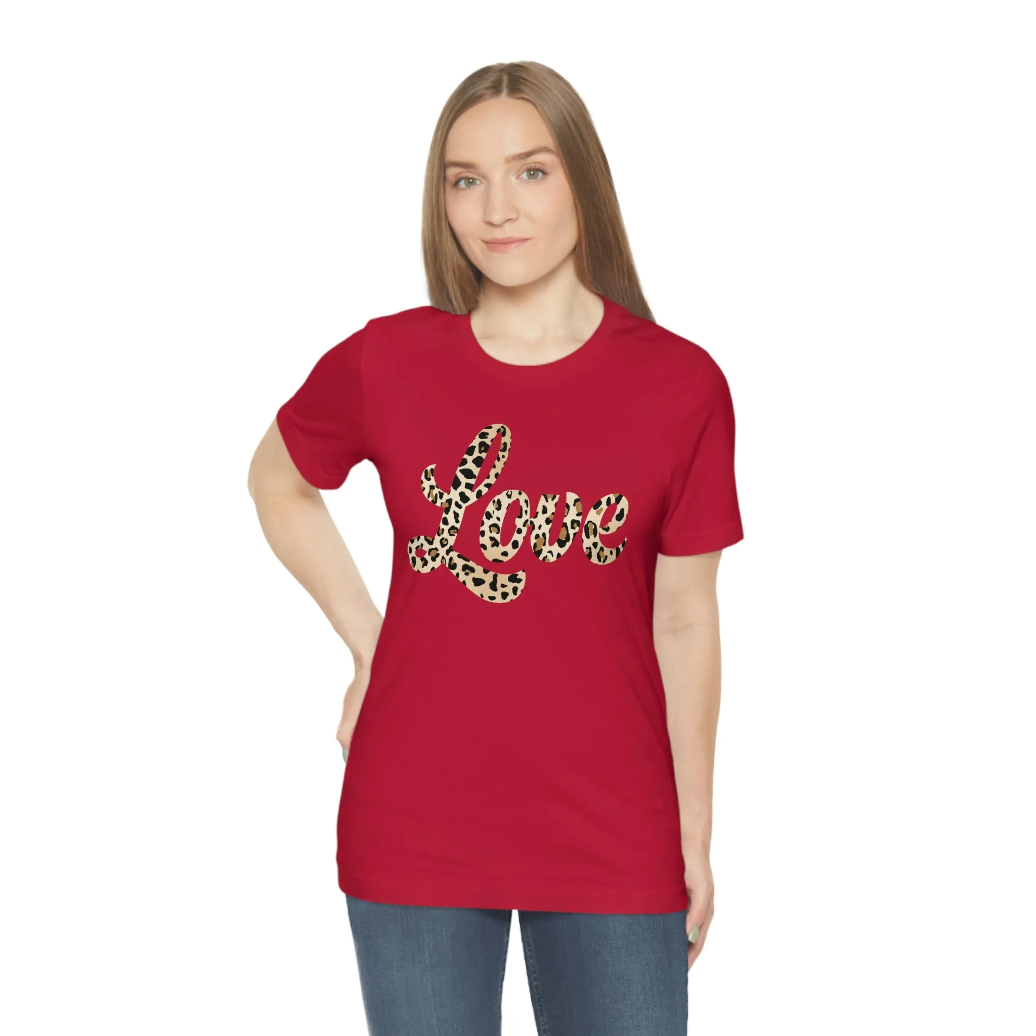 Leopard Love Valentine Unisex Tee sold by Always Stylish Mama product image thumbnail 3