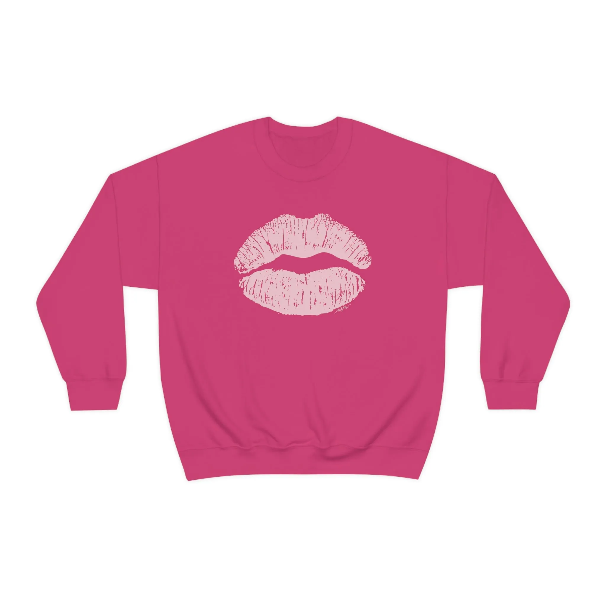 Pink Kiss Lips Unisex Crewneck Sweatshirt sold by Always Stylish Mama