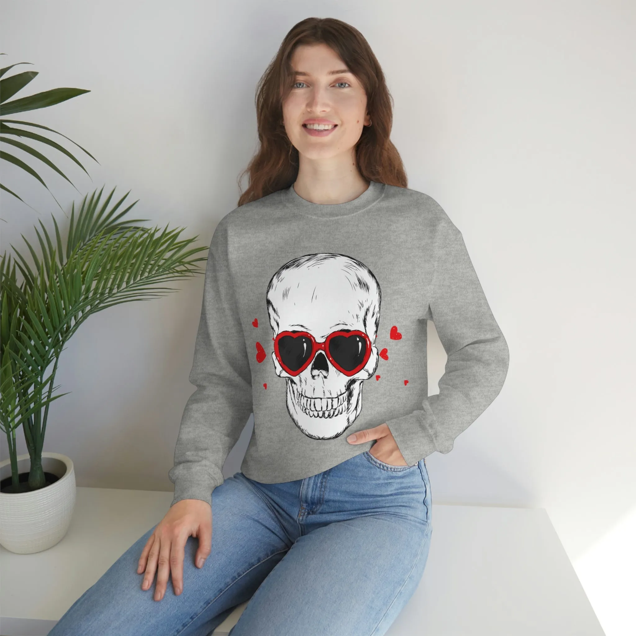 Skull Love Unisex Sweatshirt sold by Always Stylish Mama product image thumbnail 4