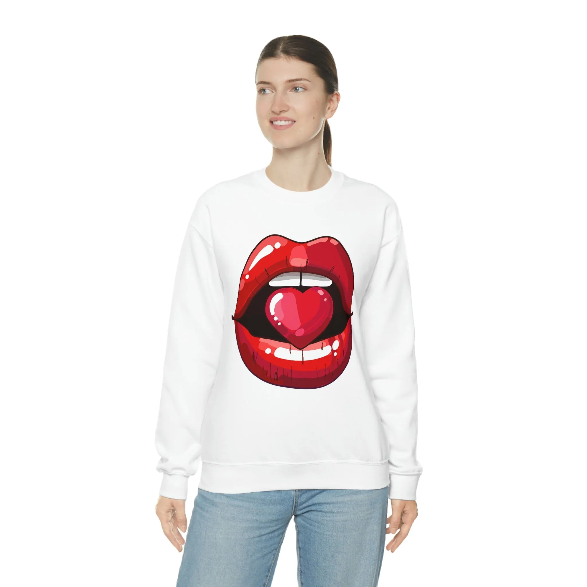 Love Lips Valentine Unisex Sweatshirt sold by Always Stylish Mama product image thumbnail 3