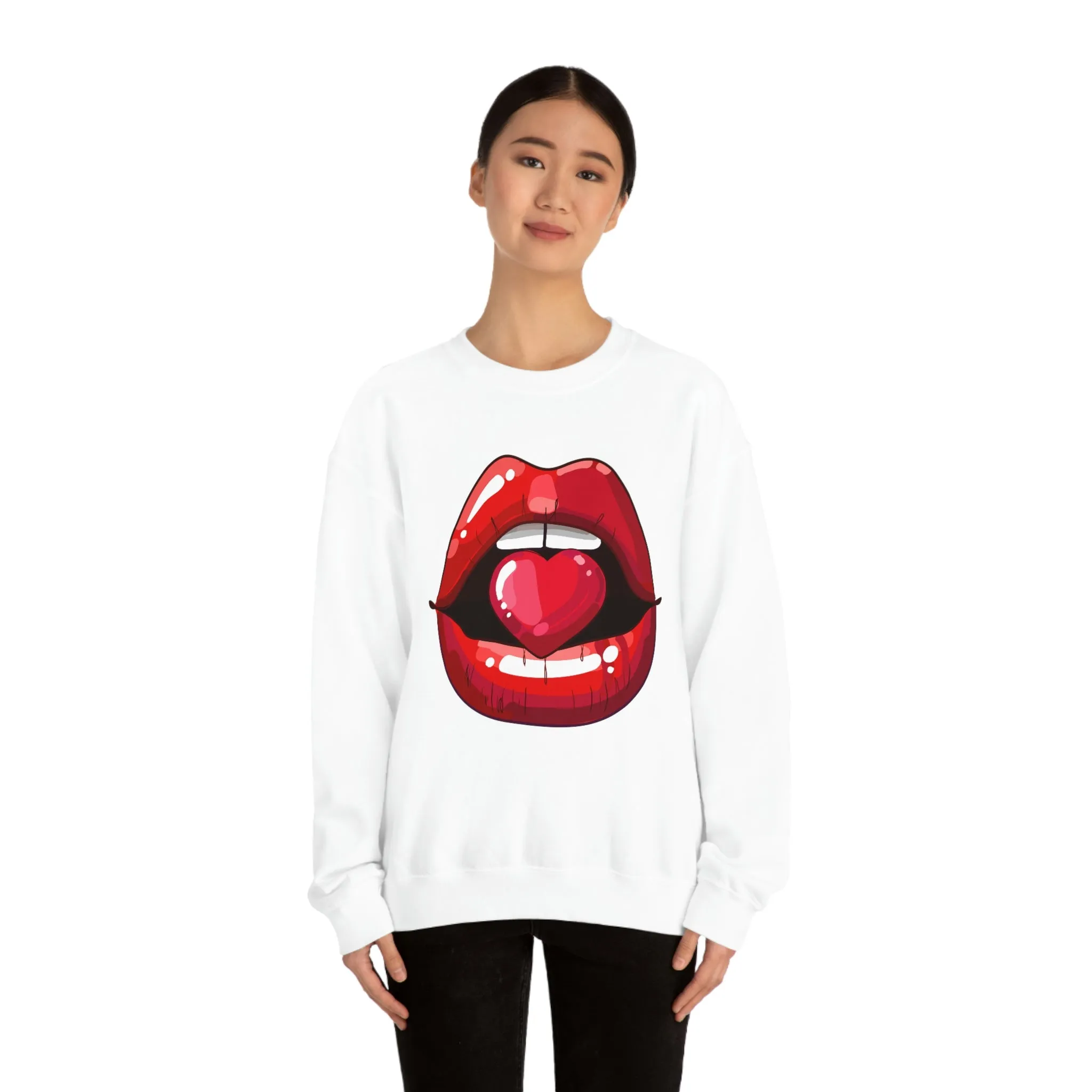 Love Lips Valentine Unisex Sweatshirt sold by Always Stylish Mama product image thumbnail 2