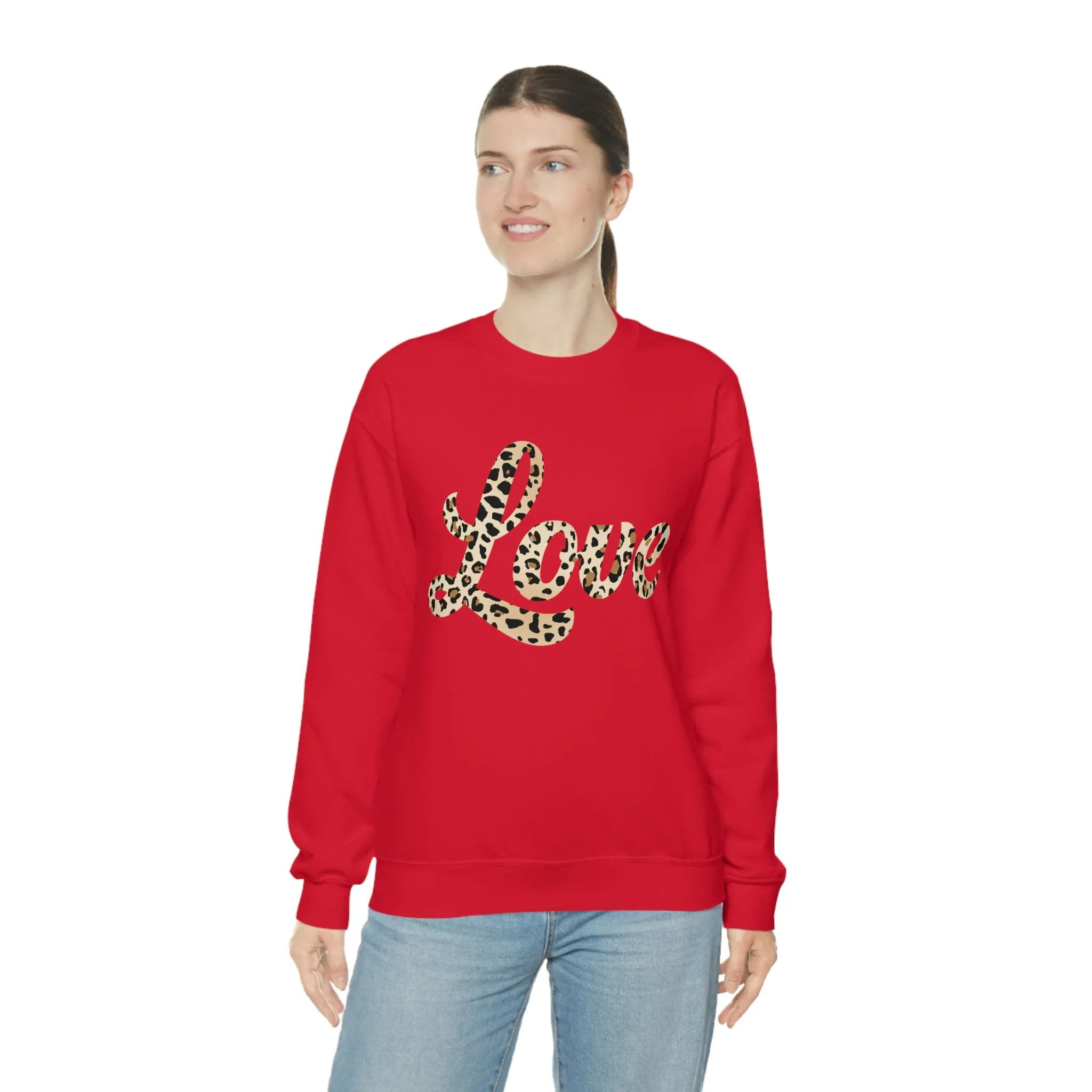 Leopard Love Valentine Unisex Sweatshirt sold by Always Stylish Mama product image thumbnail 3