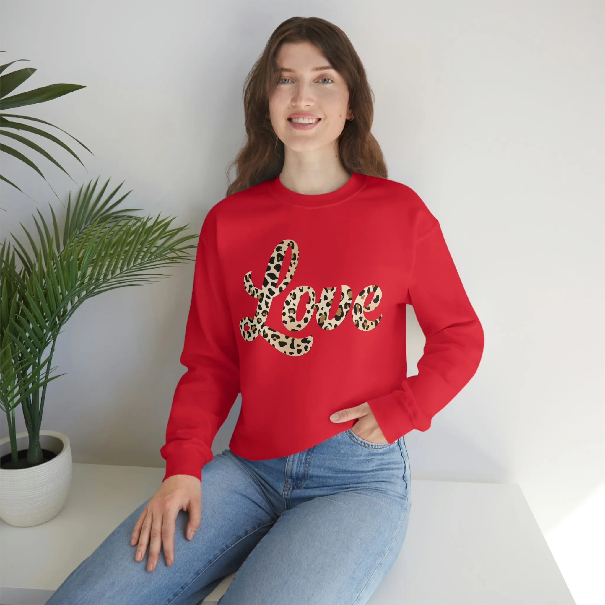 Leopard Love Valentine Unisex Sweatshirt sold by Always Stylish Mama product image thumbnail 4