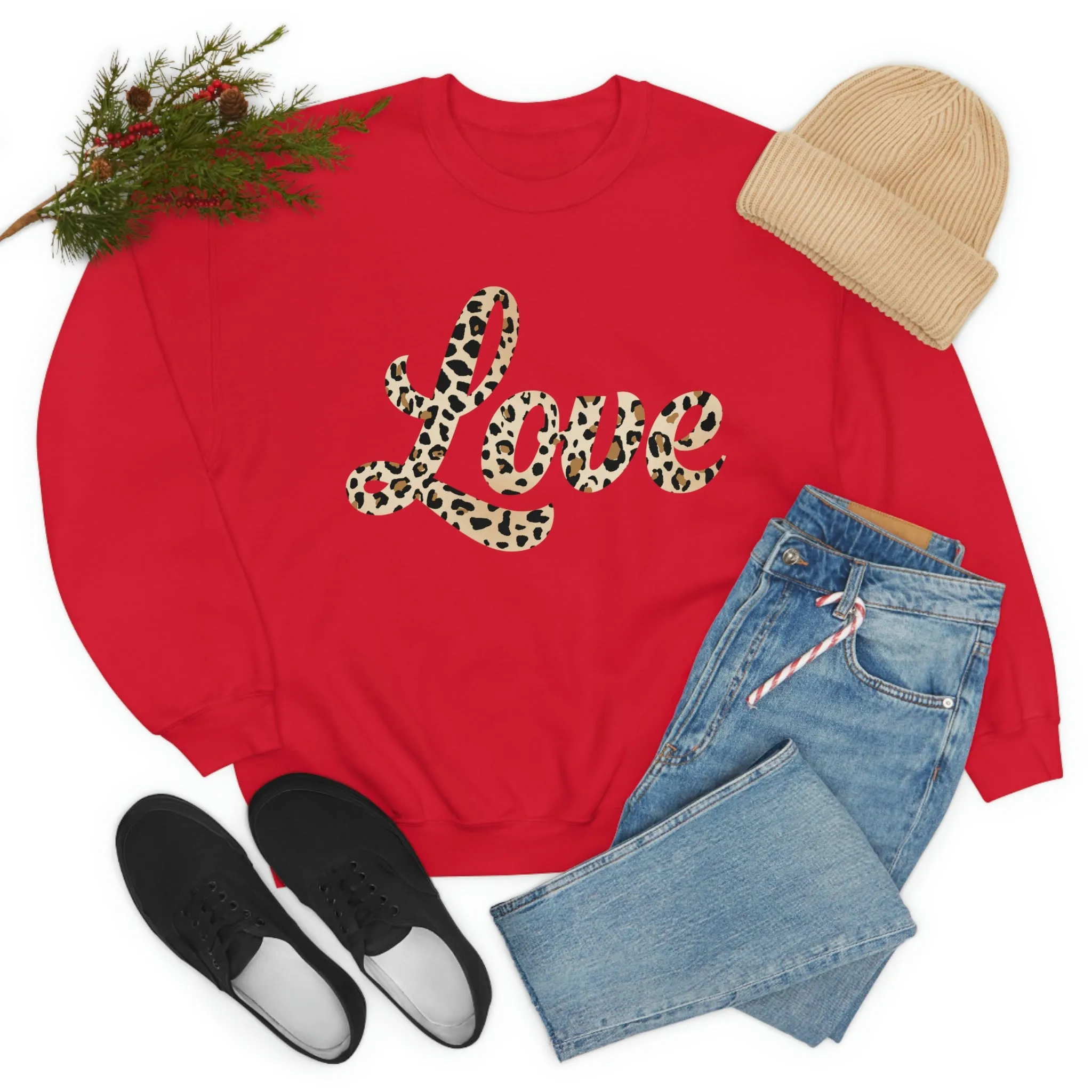 Leopard Love Valentine Unisex Sweatshirt sold by Always Stylish Mama product image thumbnail 5