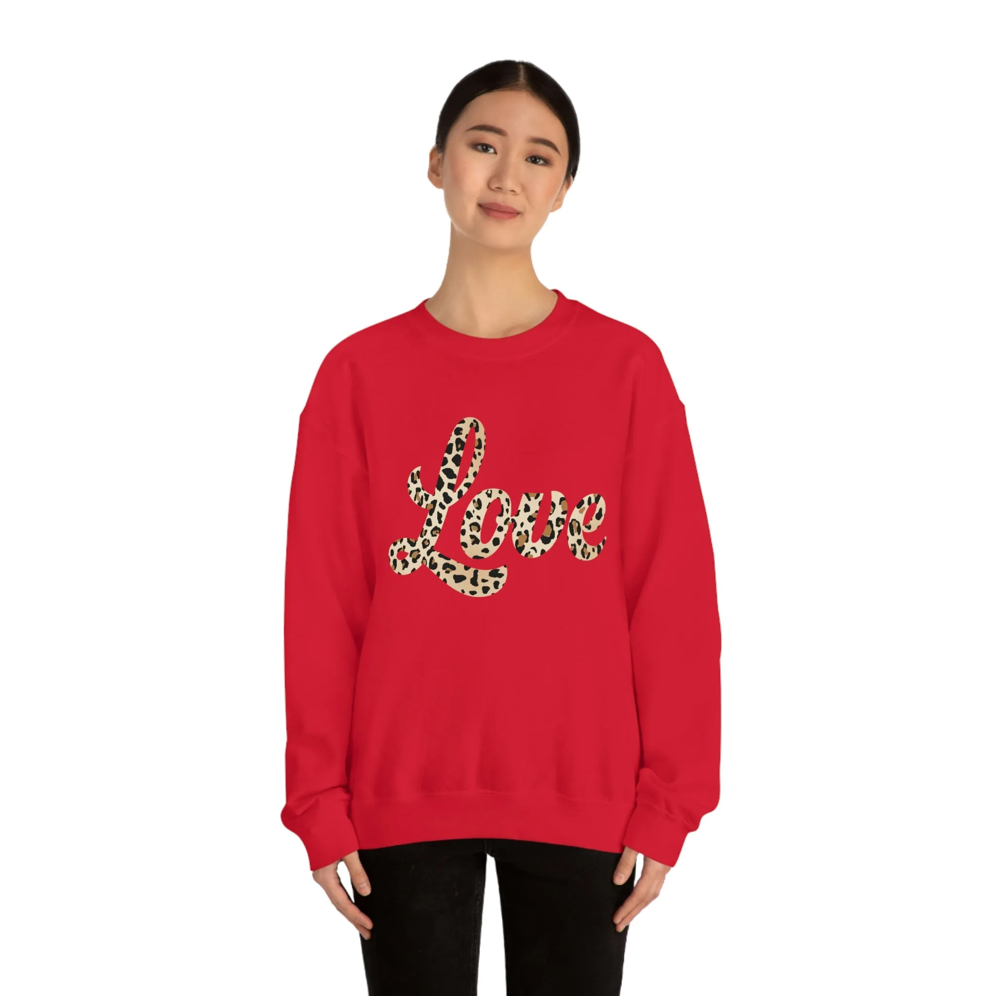 Leopard Love Valentine Unisex Sweatshirt sold by Always Stylish Mama product image thumbnail 2