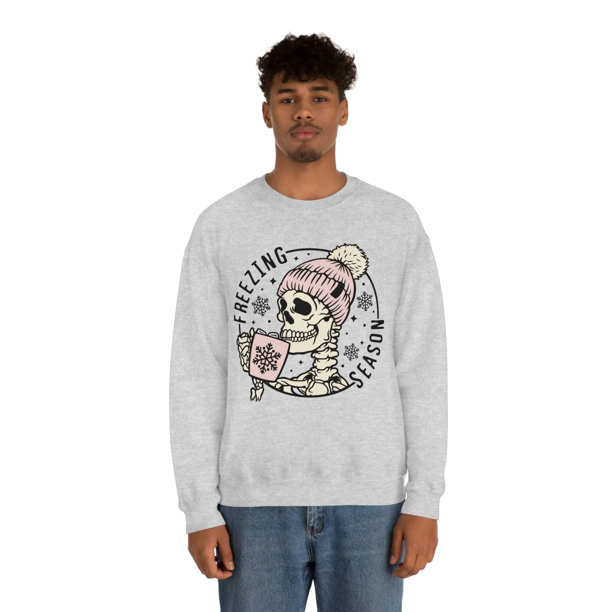 Freezing Season Skull Unisex Sweatshirt sold by Always Stylish Mama product image thumbnail 3