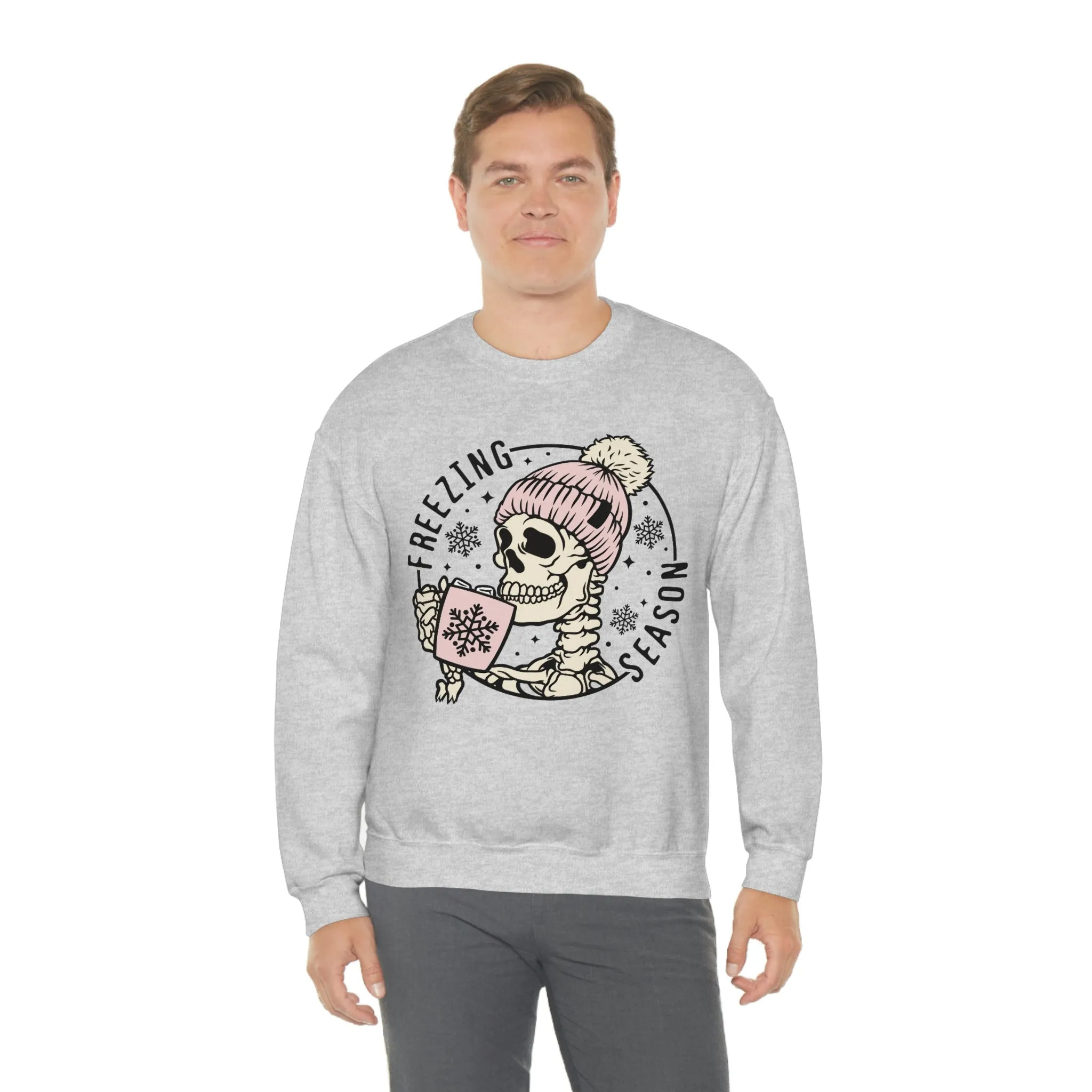 Freezing Season Skull Unisex Sweatshirt sold by Always Stylish Mama product image thumbnail 4