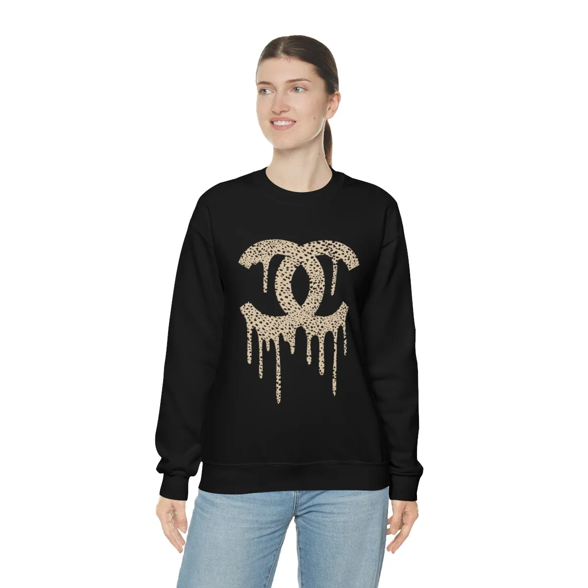 Cheetah Double C Drip Unisex Sweatshirt sold by Always Stylish Mama product image thumbnail 3