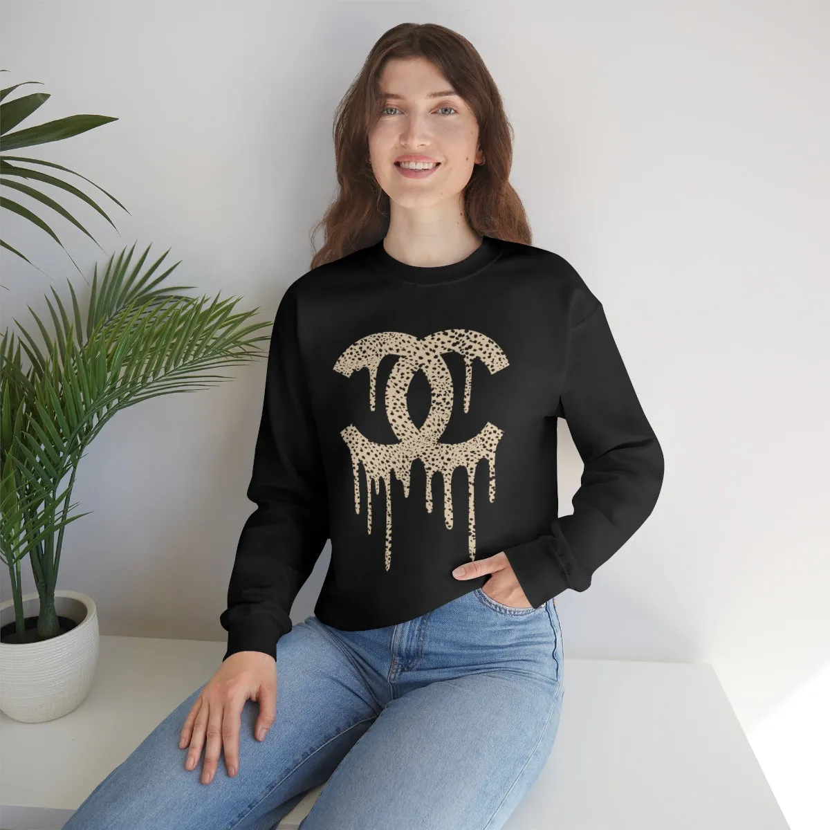 Cheetah Double C Drip Unisex Sweatshirt sold by Always Stylish Mama product image thumbnail 4