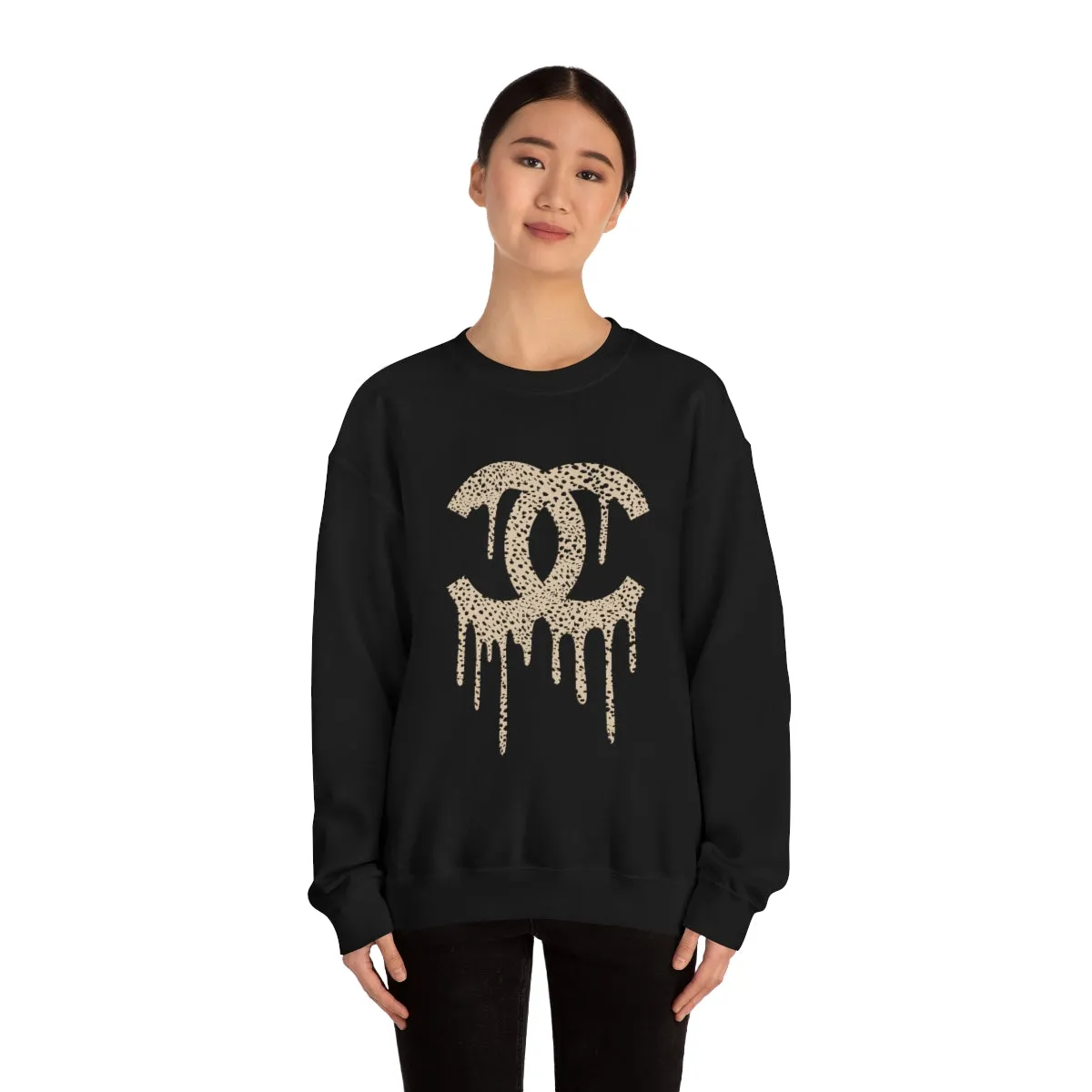 Cheetah Double C Drip Unisex Sweatshirt sold by Always Stylish Mama product image thumbnail 2