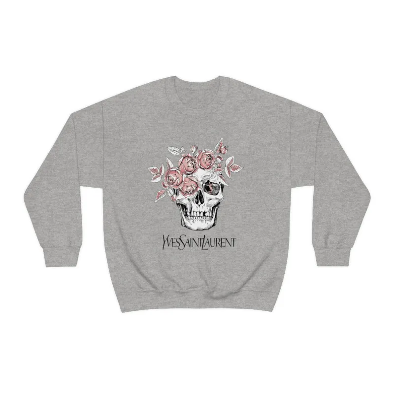 Skull Pink Roses Unisex Sweatshirt sold by Always Stylish Mama
