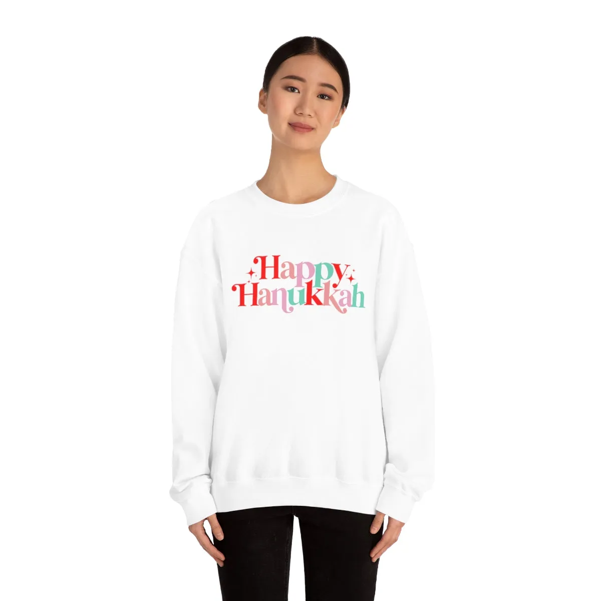 Happy Hanukkah Colorful Unisex Sweatshirt sold by Always Stylish Mama product image thumbnail 2