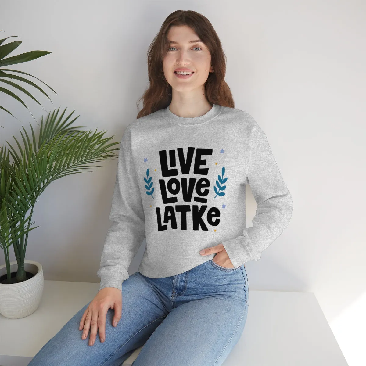 Live Love Latke Hanukkah Unisex Sweatshirt sold by Always Stylish Mama product image thumbnail 4