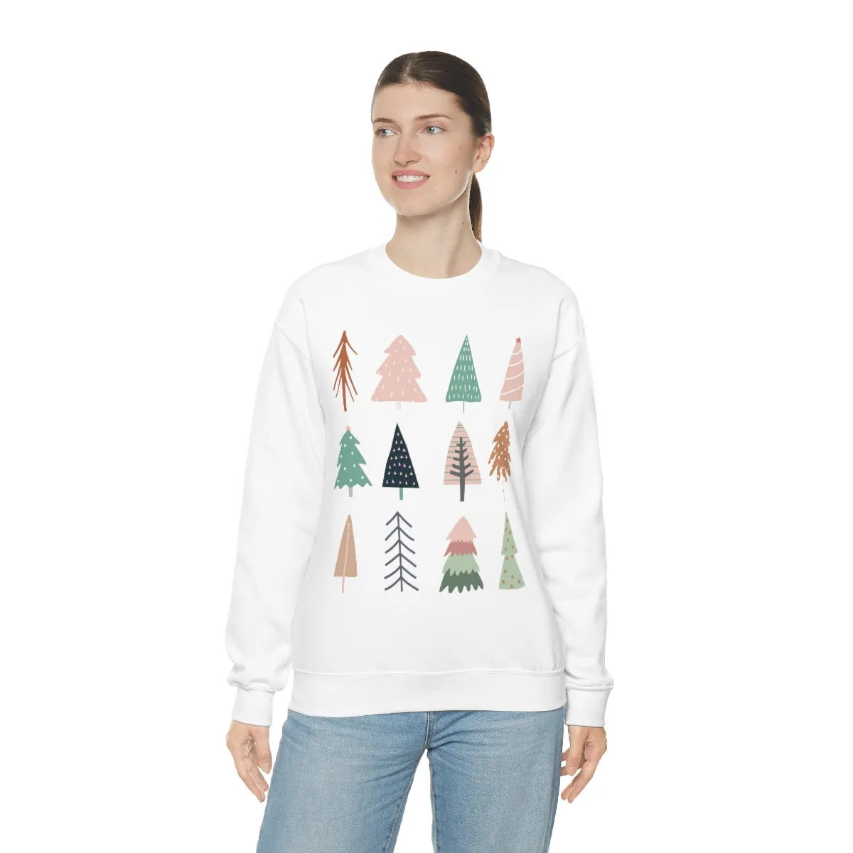 Pretty Christmas Trees Unisex Sweatshirt sold by Always Stylish Mama product image thumbnail 3