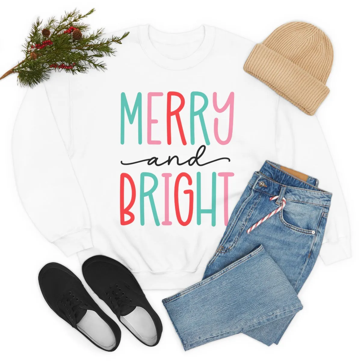 Merry and Bright Unisex Sweatshirt sold by Always Stylish Mama product image thumbnail 5