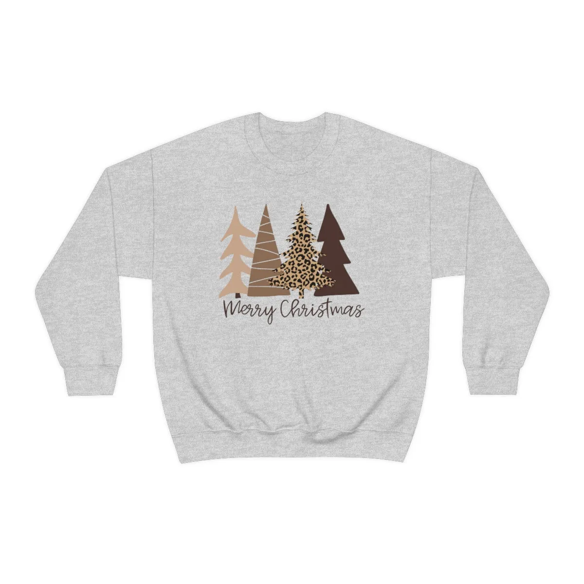 Brown Leopard Christmas Trees Unisex Sweatshirt sold by Always Stylish Mama