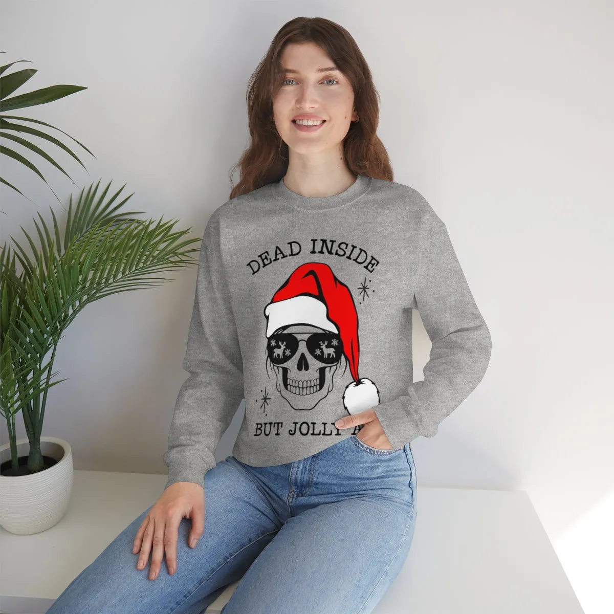 Dead Inside But Jolly AF Unisex Sweatshirt sold by Always Stylish Mama product image thumbnail 4