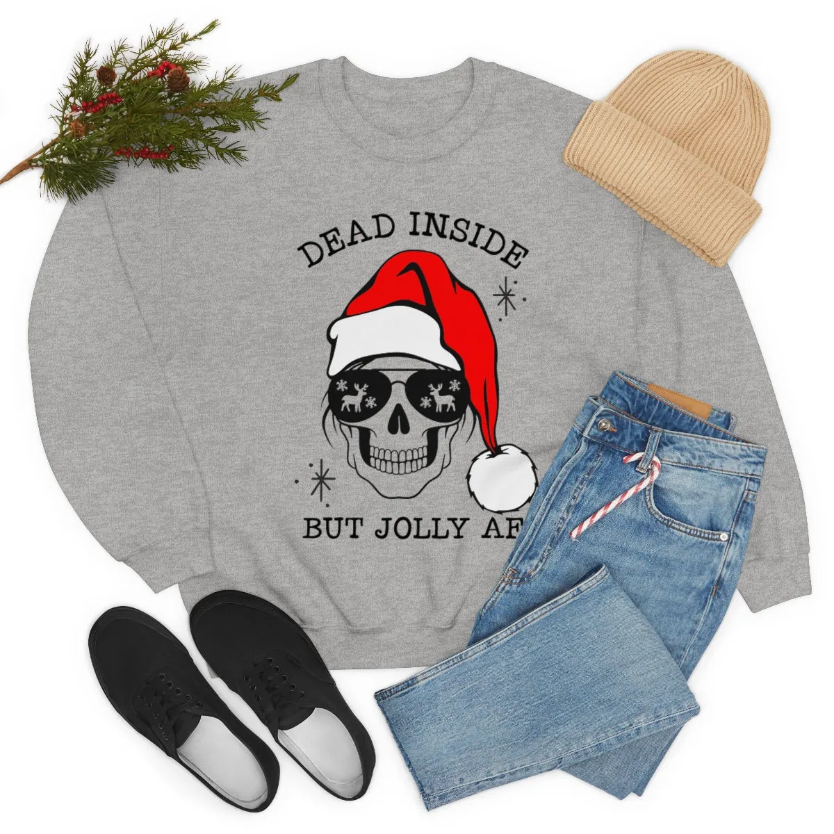 Dead Inside But Jolly AF Unisex Sweatshirt sold by Always Stylish Mama product image thumbnail 5