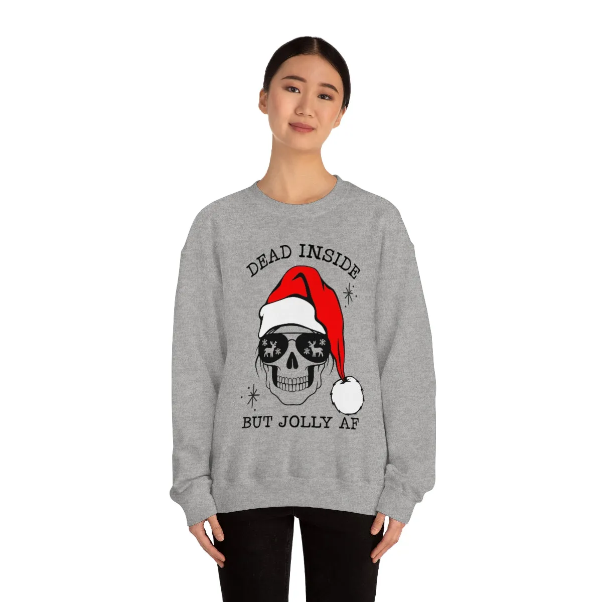 Dead Inside But Jolly AF Unisex Sweatshirt sold by Always Stylish Mama product image thumbnail 2