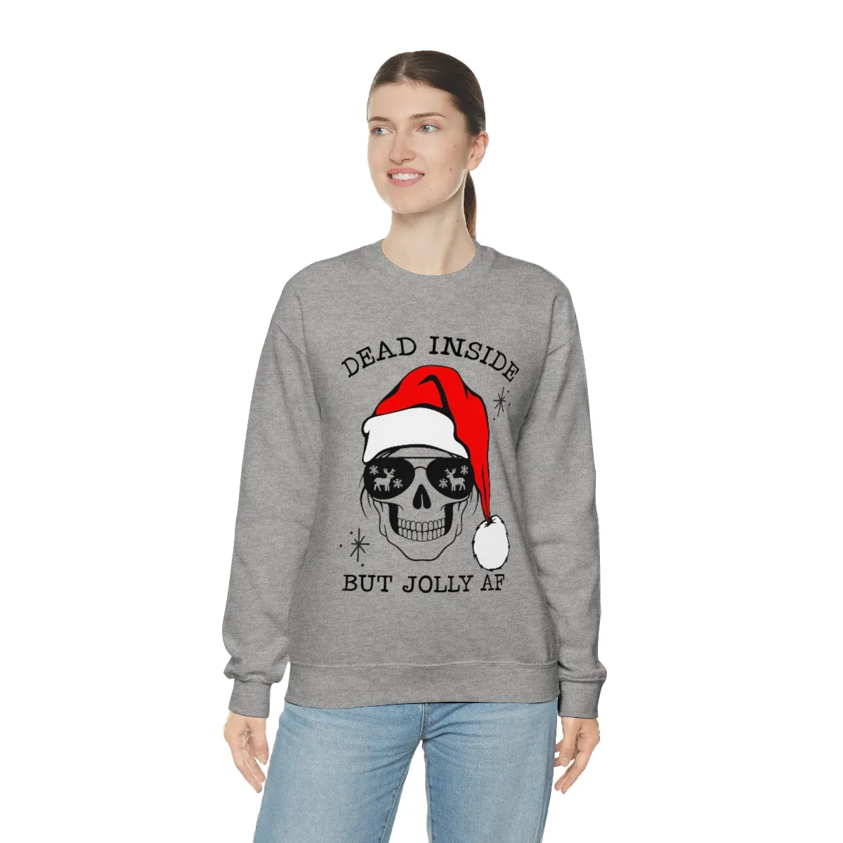Dead Inside But Jolly AF Unisex Sweatshirt sold by Always Stylish Mama product image thumbnail 3