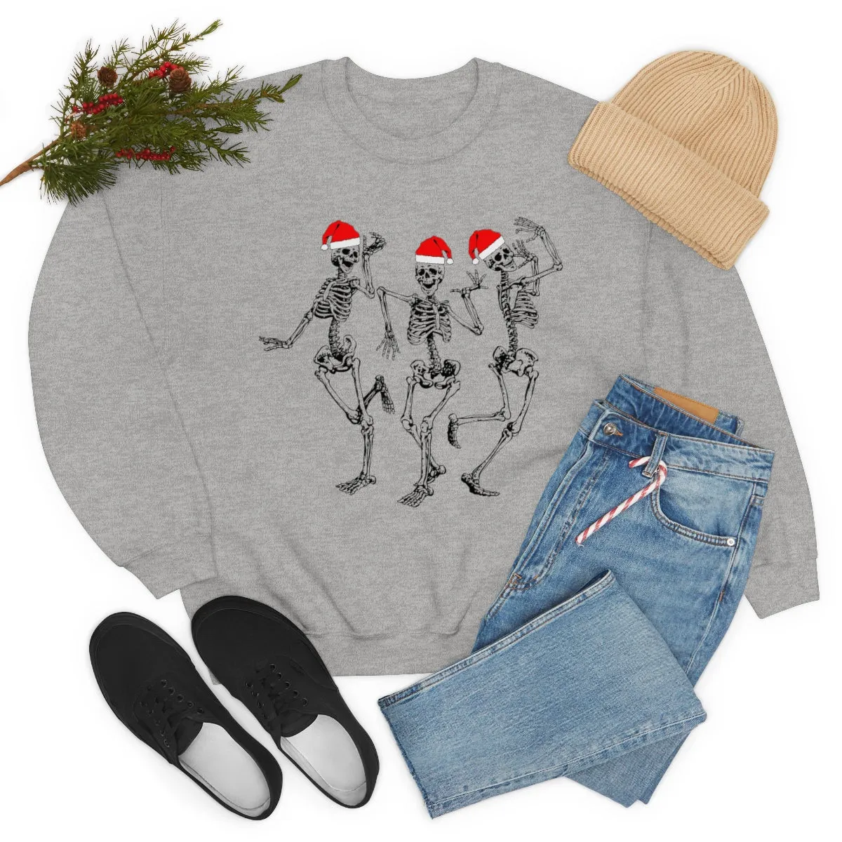 Dancing Skeleton Santas Unisex Sweatshirt sold by Always Stylish Mama product image thumbnail 5