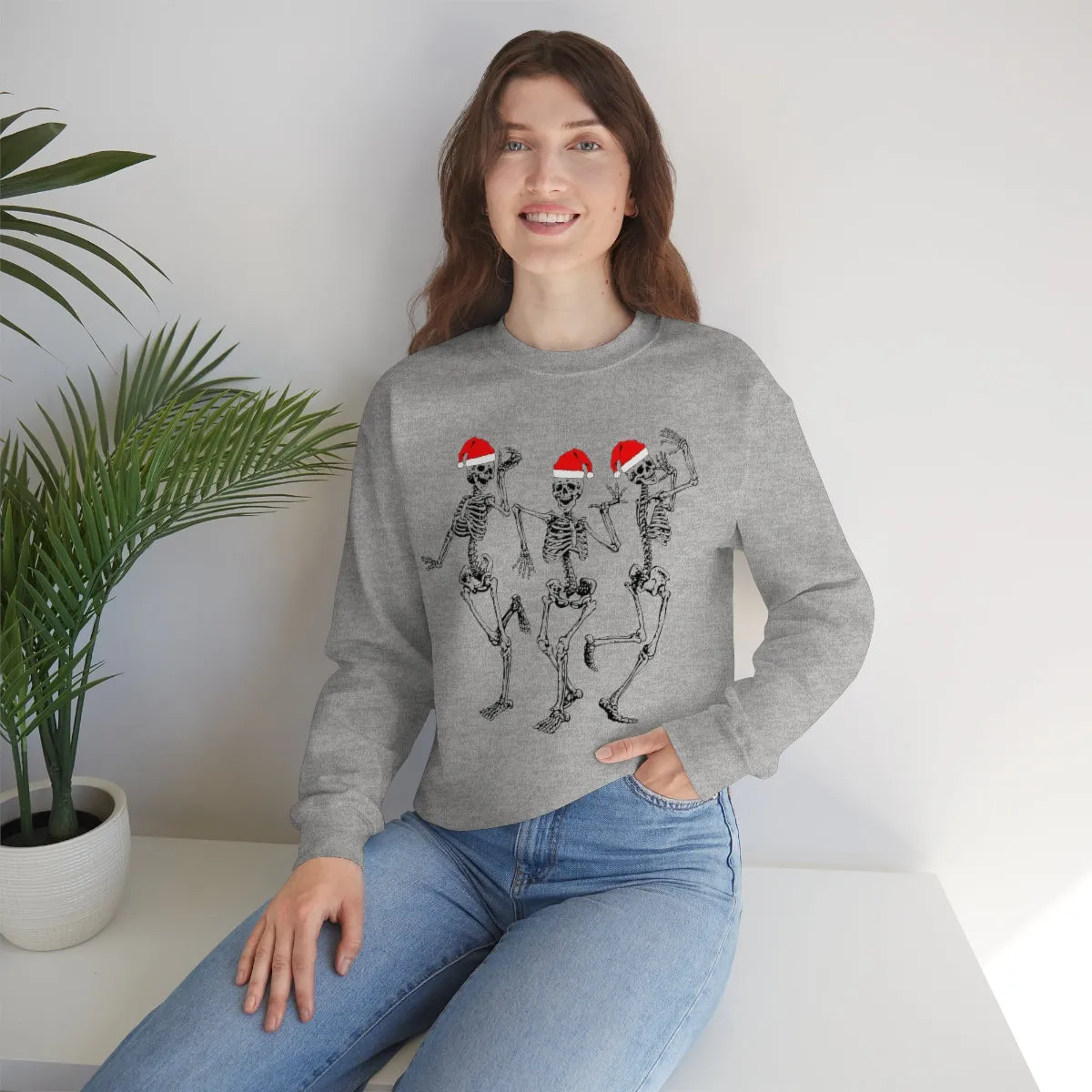 Dancing Skeleton Santas Unisex Sweatshirt sold by Always Stylish Mama product image thumbnail 4