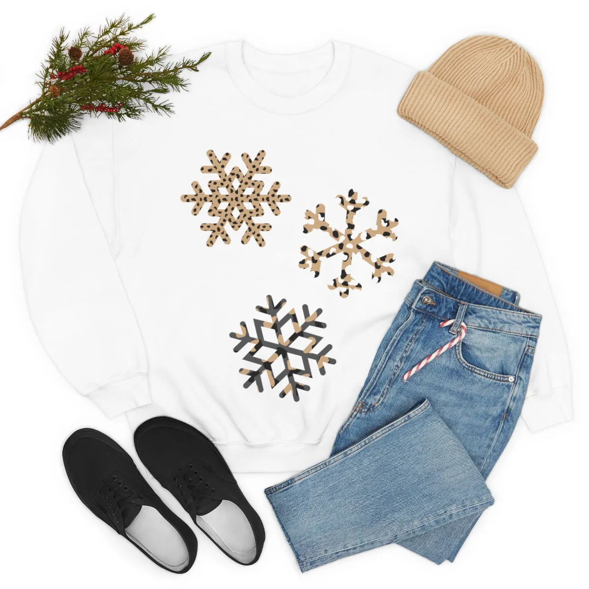 Leopard Snowflakes Unisex Sweatshirt sold by Always Stylish Mama product image thumbnail 5