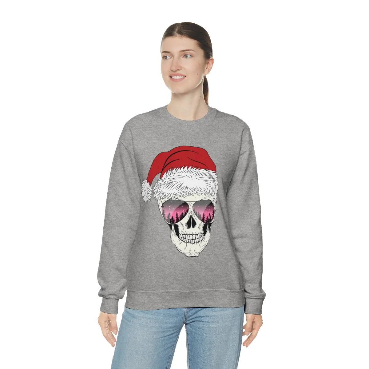 Santa Skull Unisex Sweatshirt sold by Always Stylish Mama product image thumbnail 3