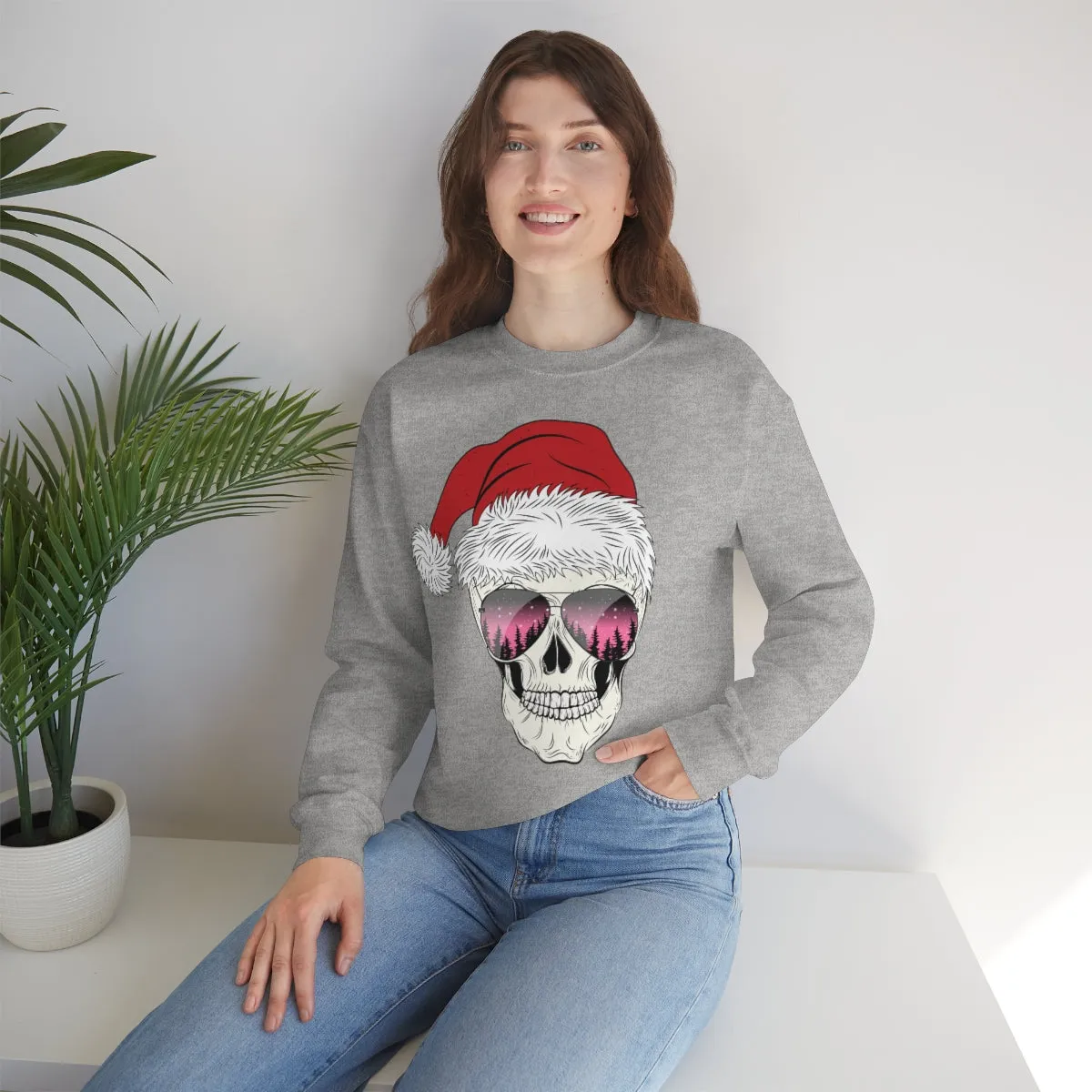 Santa Skull Unisex Sweatshirt sold by Always Stylish Mama product image thumbnail 4