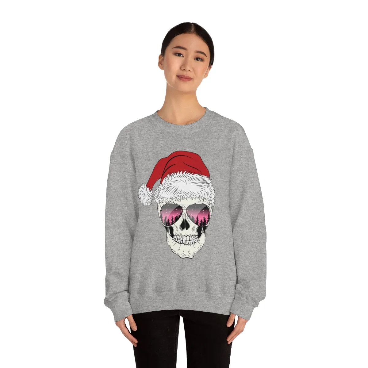 Santa Skull Unisex Sweatshirt sold by Always Stylish Mama product image thumbnail 2