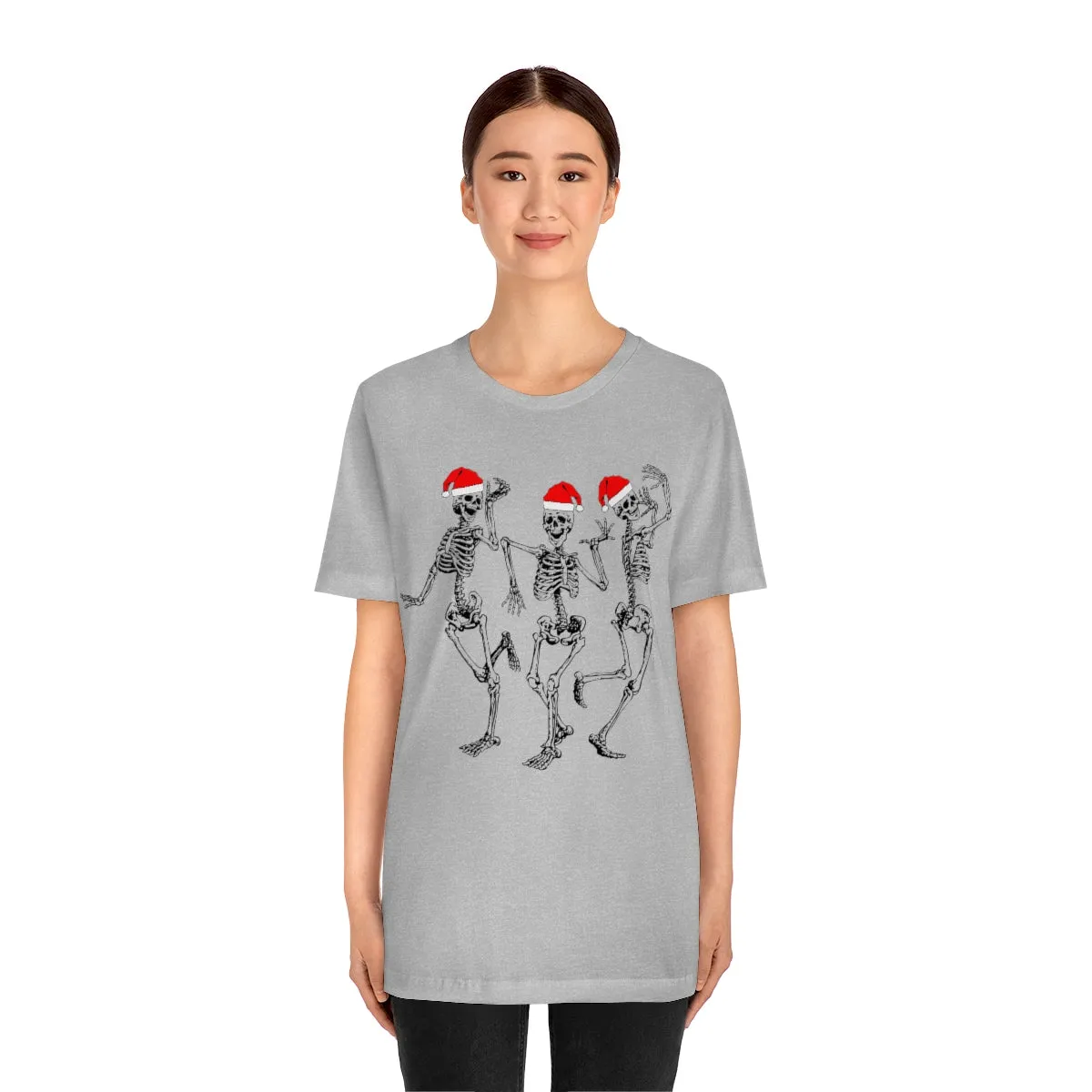 Dancing Skeleton Santas Unisex Tee sold by Always Stylish Mama product image thumbnail 2