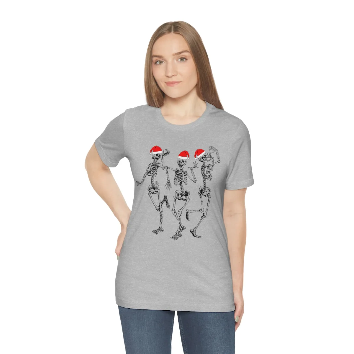 Dancing Skeleton Santas Unisex Tee sold by Always Stylish Mama product image thumbnail 3