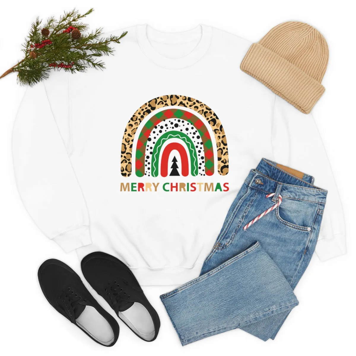 Christmas Rainbow Unisex Sweatshirt sold by Always Stylish Mama product image thumbnail 5