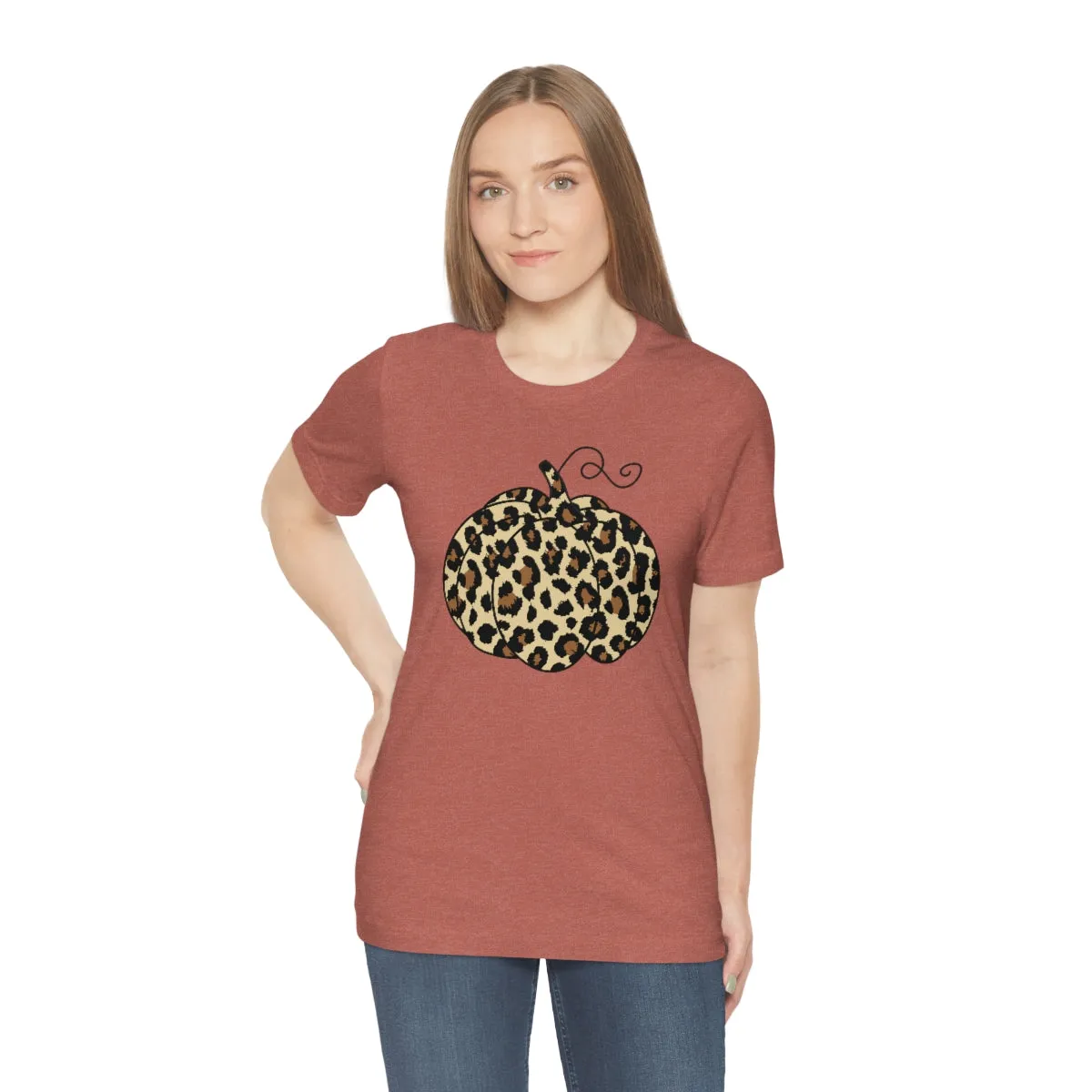 Leopard Pumpkin Unisex Tee sold by Always Stylish Mama product image thumbnail 4