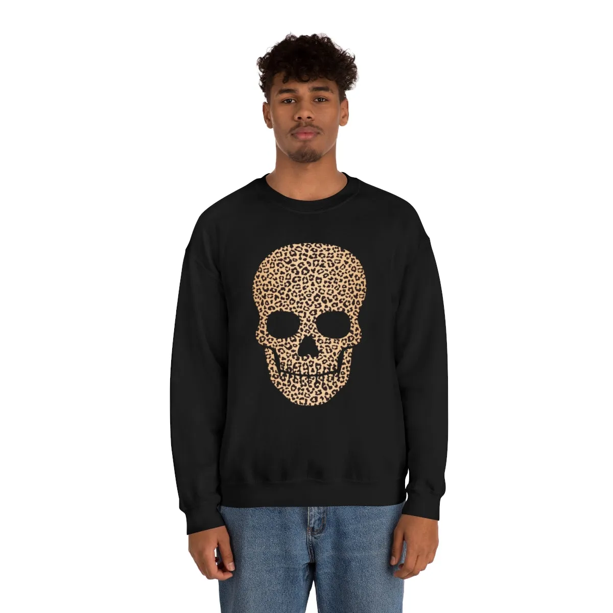Skull Head Leopard Unisex Sweatshirt sold by Always Stylish Mama product image thumbnail 3