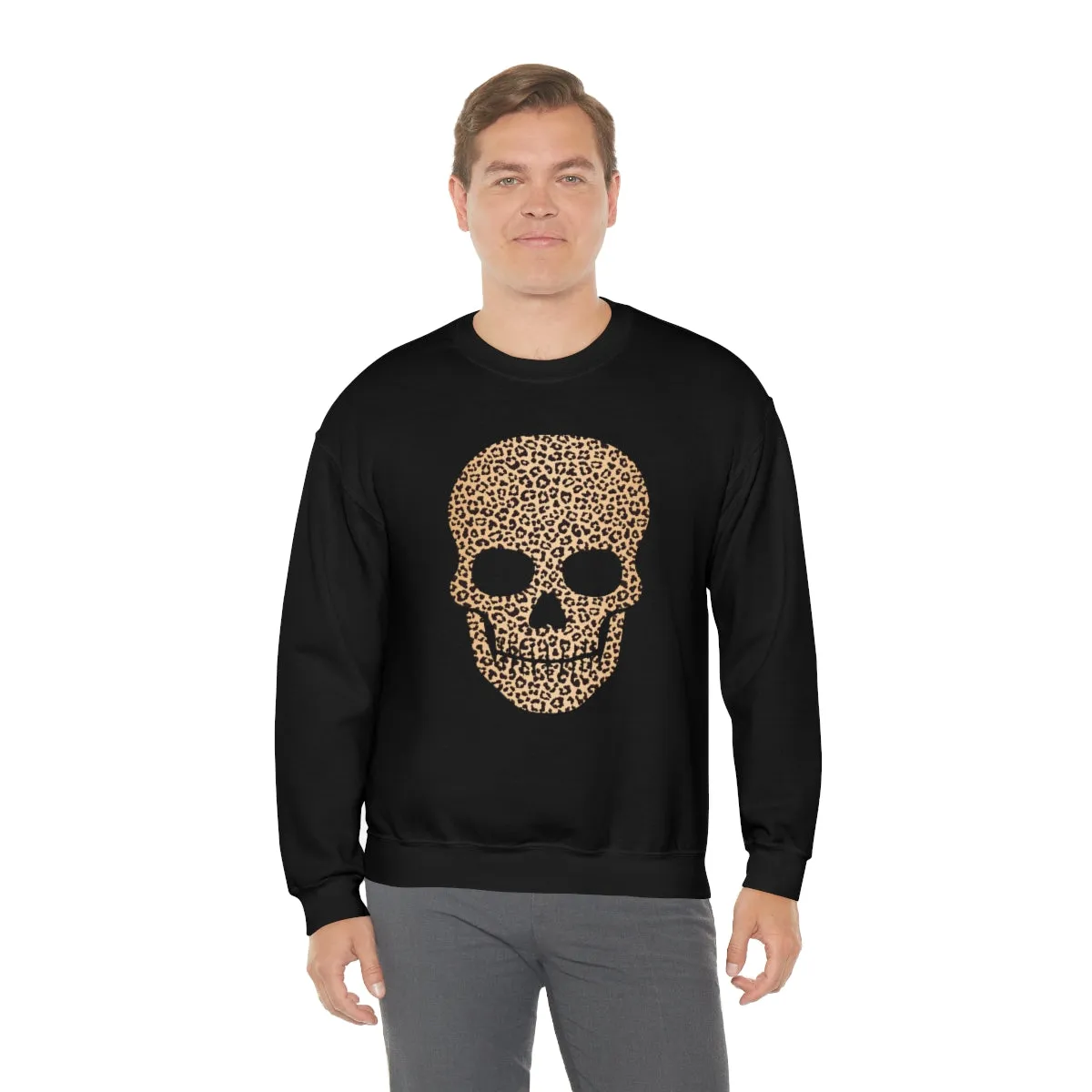 Skull Head Leopard Unisex Sweatshirt sold by Always Stylish Mama product image thumbnail 4