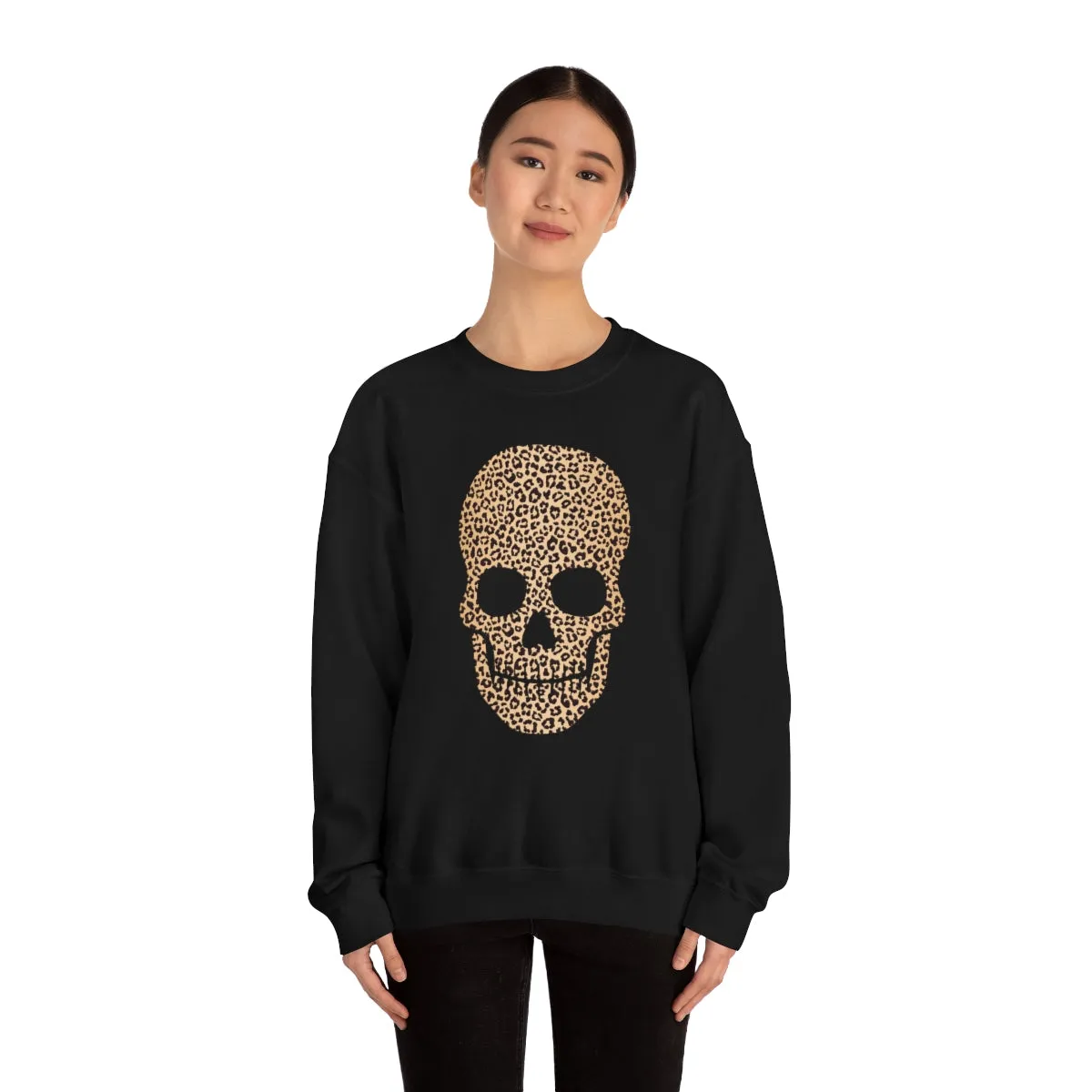 Skull Head Leopard Unisex Sweatshirt sold by Always Stylish Mama product image thumbnail 2