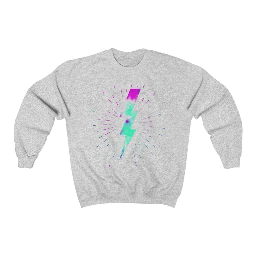 Tie Dye Lightning Bolt ASM Unisex Crewneck Sweatshirt sold by Always Stylish Mama product image thumbnail 3