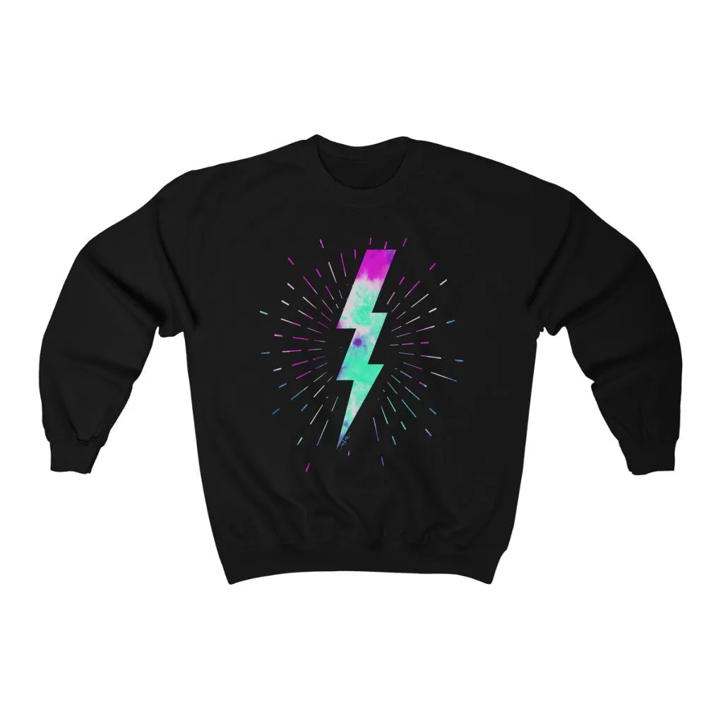 Tie Dye Lightning Bolt ASM Unisex Crewneck Sweatshirt sold by Always Stylish Mama product image thumbnail 4