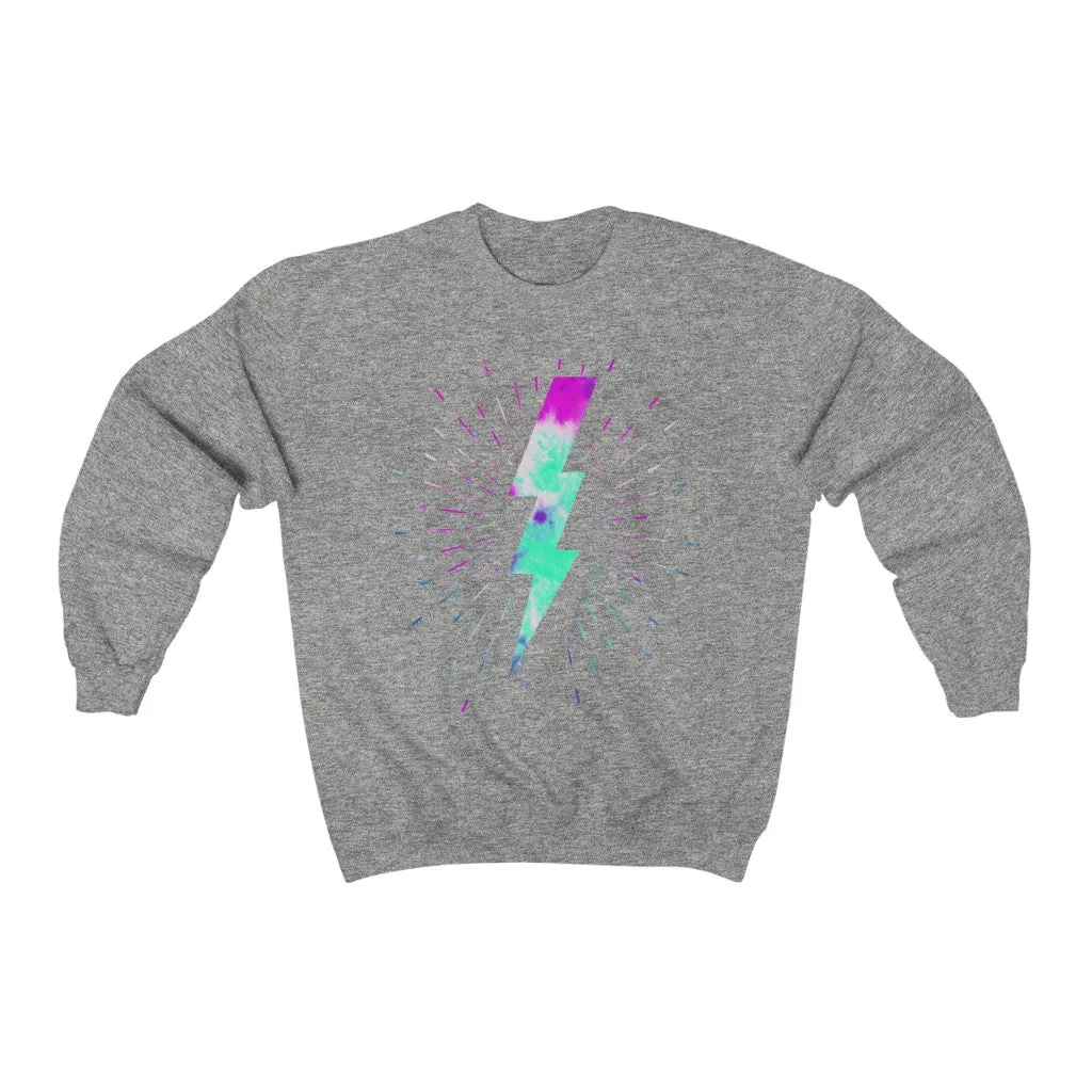 Tie Dye Lightning Bolt ASM Unisex Crewneck Sweatshirt sold by Always Stylish Mama product image thumbnail 5