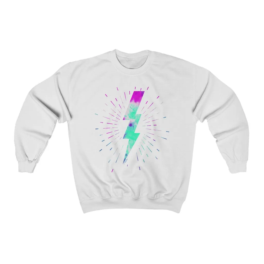 Tie Dye Lightning Bolt ASM Unisex Crewneck Sweatshirt sold by Always Stylish Mama product image thumbnail 2