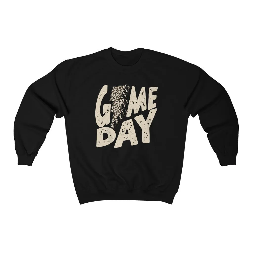 Game Day Leopard Bolt Unisex Sweatshirt sold by Always Stylish Mama product image thumbnail 3