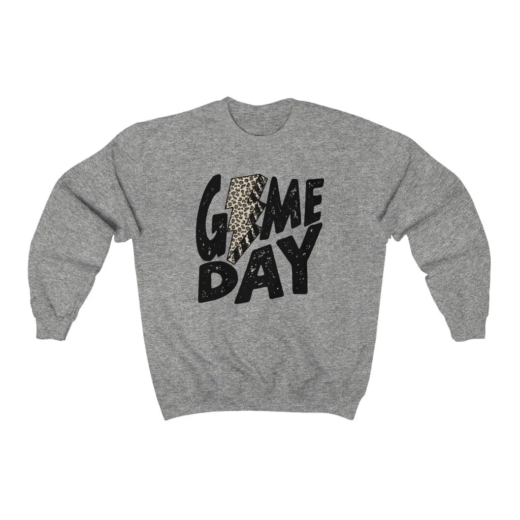Game Day Leopard Bolt Unisex Sweatshirt sold by Always Stylish Mama