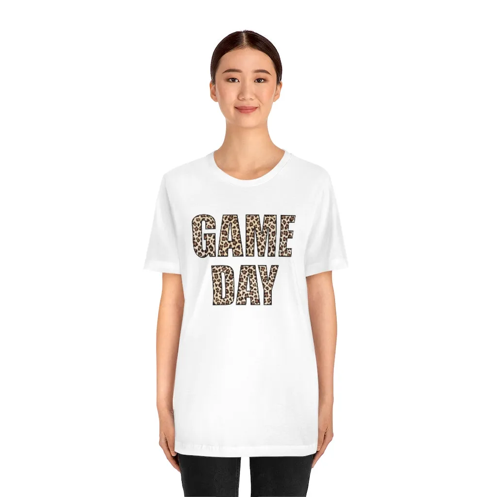 Game Day Leopard Print Unisex Short Sleeve Tee sold by Always Stylish Mama product image thumbnail 5