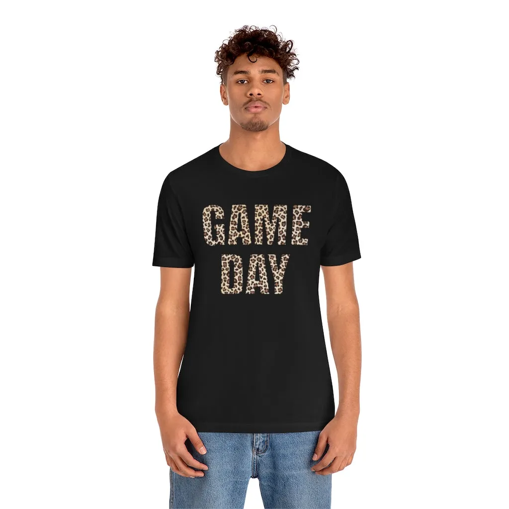 Game Day Leopard Print Unisex Short Sleeve Tee sold by Always Stylish Mama product image thumbnail 3