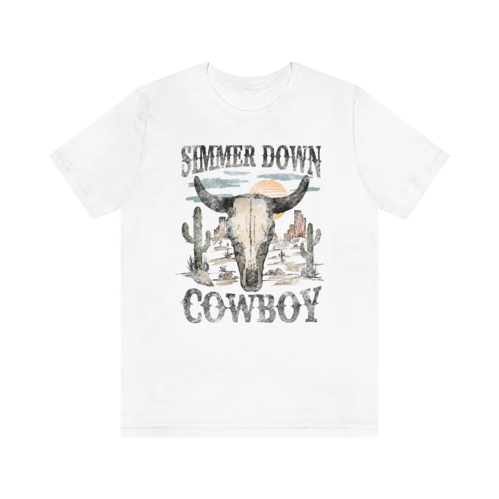Simmer Down Cowboy Unisex Tee sold by Always Stylish Mama product image thumbnail 4