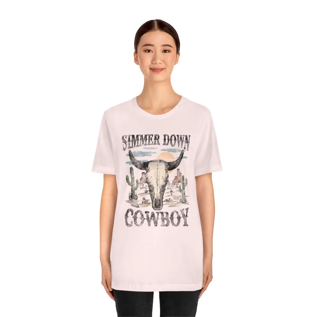 Simmer Down Cowboy Unisex Tee sold by Always Stylish Mama product image thumbnail 2