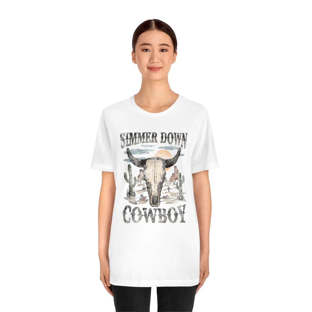 Simmer Down Cowboy Unisex Tee sold by Always Stylish Mama product image thumbnail 5