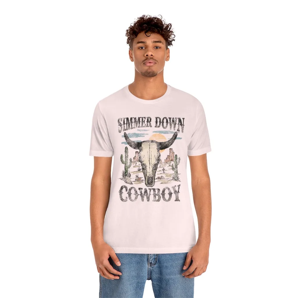 Simmer Down Cowboy Unisex Tee sold by Always Stylish Mama product image thumbnail 3