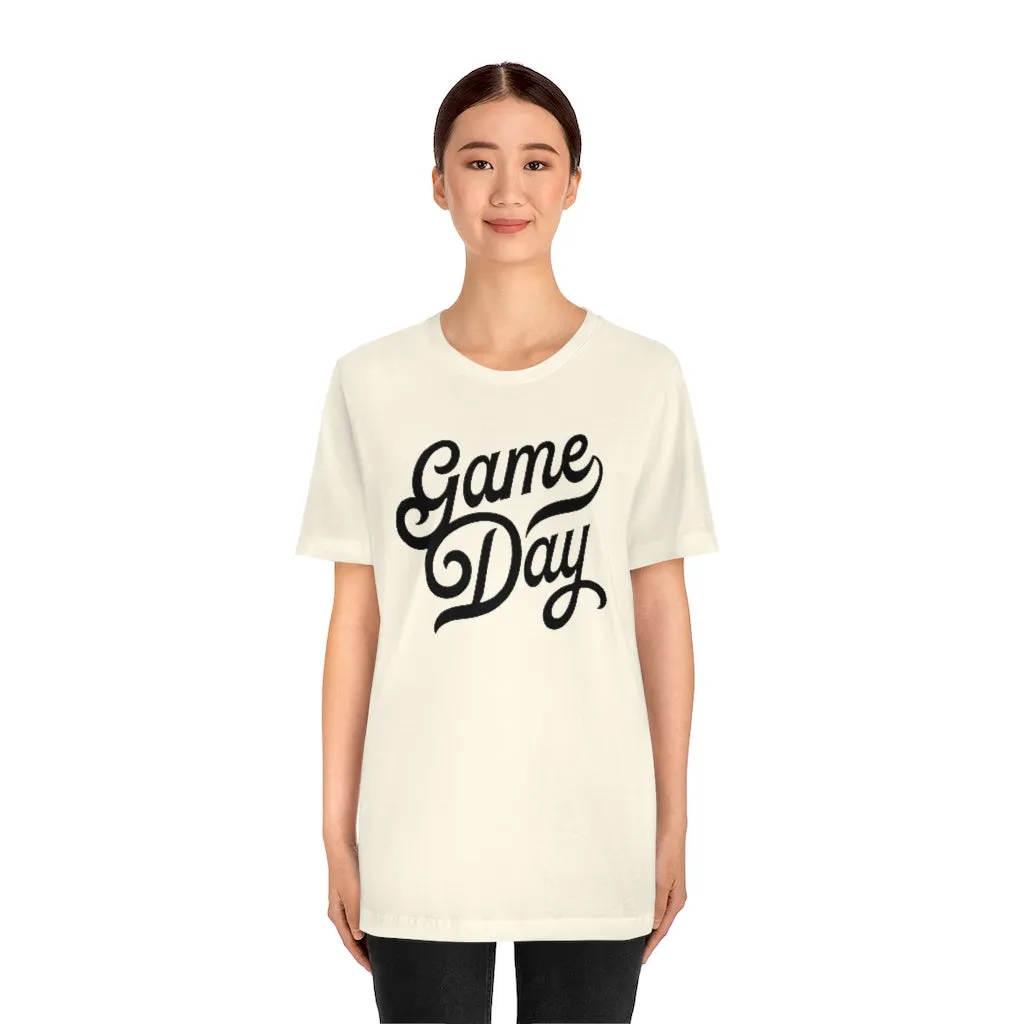 Game Day Script Unisex Short Sleeve Tee sold by Always Stylish Mama product image thumbnail 2